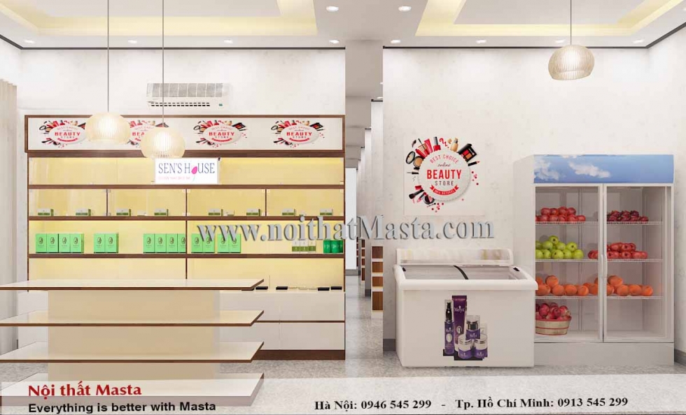 Thiết kế nội thất shop mỹ phẩm